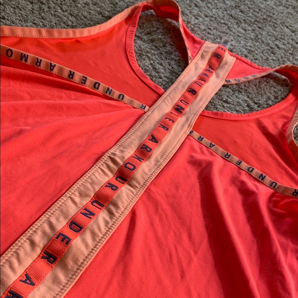 Under Armour Women's Orange Racerback Tank Top - Picture 2 of 4